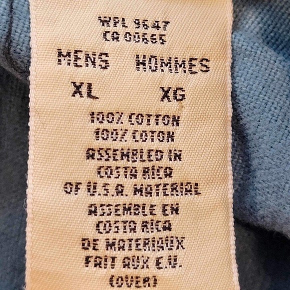 Eddie Bauer Mens Chamois Flannel Button Up Blue Long Sleeve Cotton Size XL Flaw - Picture 7 of 12